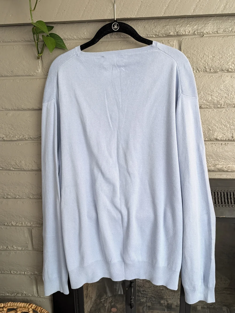 Vintage 2000s Polo by Ralph Lauren Men's Light Blue Crewneck Sweater